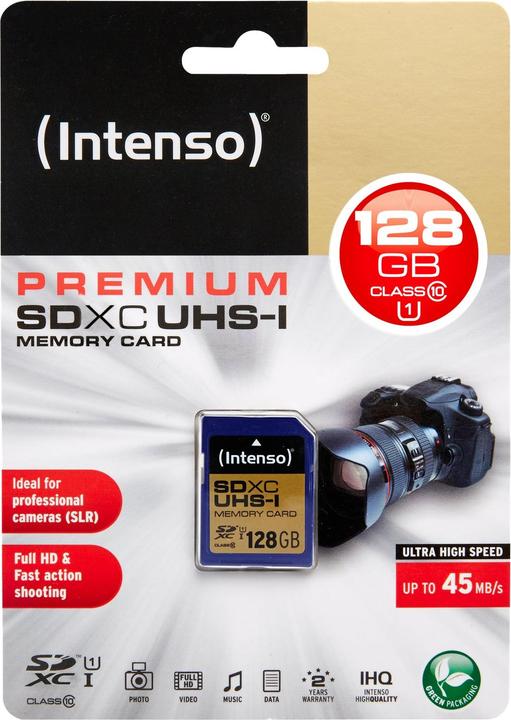 Image du produit Intenso Carte SDXC (128 Go, SDXC, U1, UHS-I)