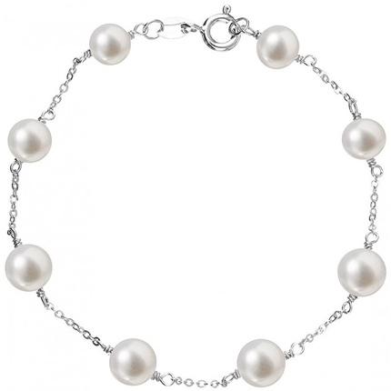 Evolution Group Silver bracelet with genuine pearls Pavon 23008.1 (L)