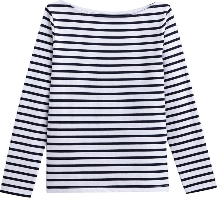 Immagine prodotto La Redoute Collections Camicia a maniche lunghe con scollo a barca e motivo a righe (XS)