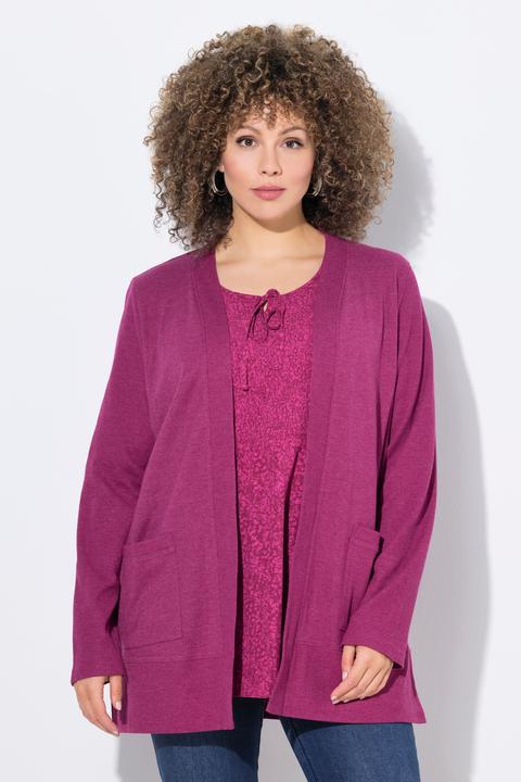Image du produit Ulla Popken Veste en molleton, texture gaufrée. Coupe ouverte, manches longues. (54)