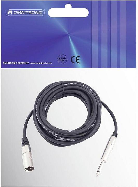 Produktbild Omnitronic Adapterkabel XLR(M)/Klinke mono 10m sw (10 m, XLR)
