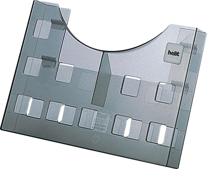 Image du produit Helit Porte-brochures, DIN A5 horizontal-2x DIN A6 vertical gris-transparent, pour fixation murale ou (A5)