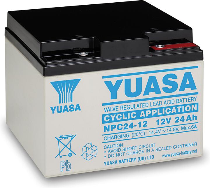 Actual product image Yuasa NPC24-12I Blei Akku Zyklenfest 12 Volt, 24Ah (12 V, 24 Ah)