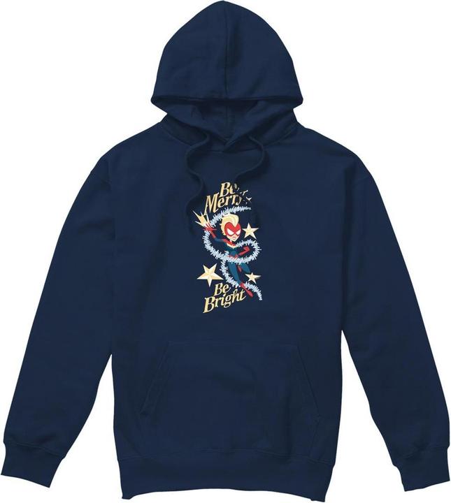 Immagine prodotto Captain Marvel Be Merry Be Bright Felpa con Cappuccio Uomo (L)