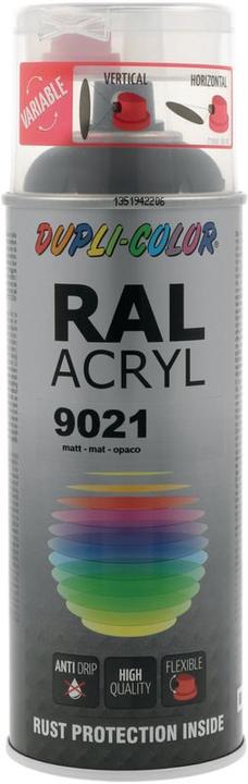 Dupli-Color Vernice acrilica opaca RAL 9021 nero catrame (Nero catrame, 0.40 l)