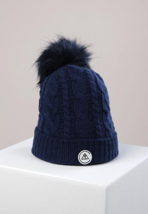 Actual product image Cash-Mere Kaschmir Mütze mit Zopfmuster und Bommel (One size)