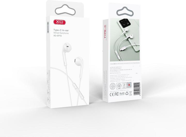 Actual product image xO wired earphones EP72 USB-C white (Cable)
