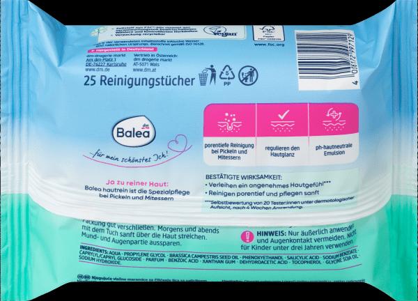 Actual product image dm Balea Nourishing cleansing wipes Skin clean (Facial cleansing wipes)