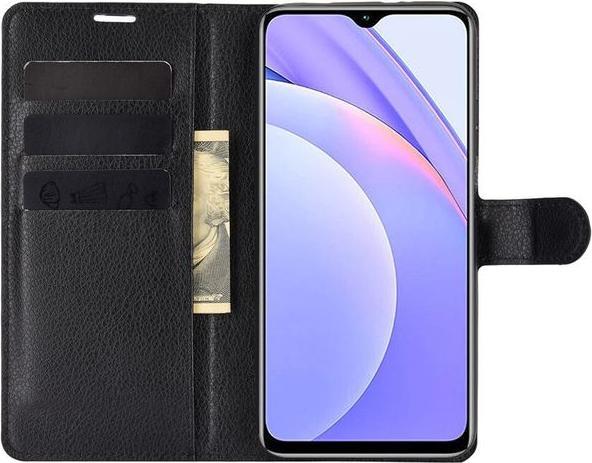Actual product image MU Classic Litchi Leather Bookcover Series (Realme 9 4G, Xiaomi Redmi 9T)