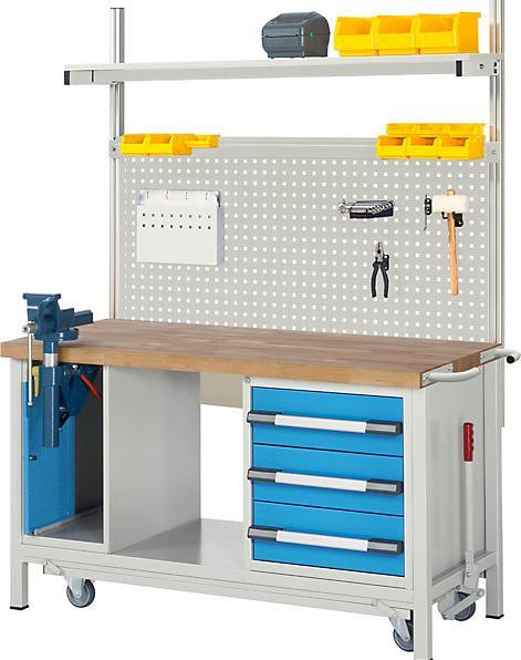 Produktbild eurokraft pro Werkbank, fahrbar (150 cm, 70 cm)