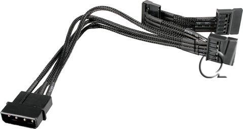 Produktbild NZXT Molex zu 3x SATA Adapter 20cm - premium sleeved black (20 cm)