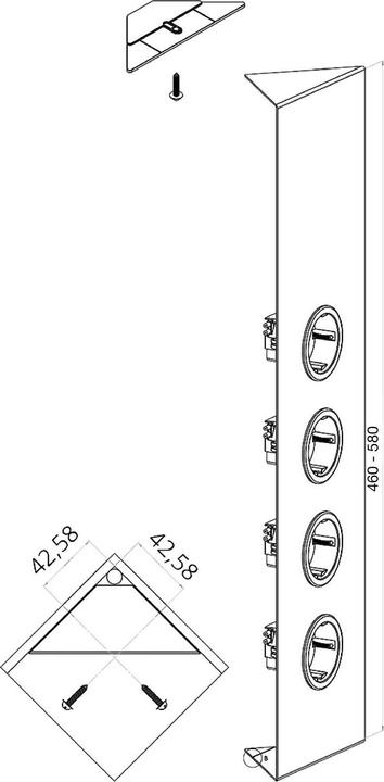 Produktbild Caressi Steckdosenelement 4ST46-58 4 Schukosteckdosen schwarz (4 x, 2 m)