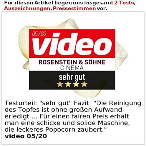 Immagine prodotto Rosenstein & Söhne Macchina professionale per popcorn "Cinema" con carrello dal design retrò