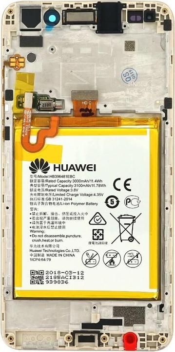 Produktbild Huawei Display-Einheit + Rahmen + Akku Y6II Compact gold 02350VUK (Huawei Y6 II Compact)