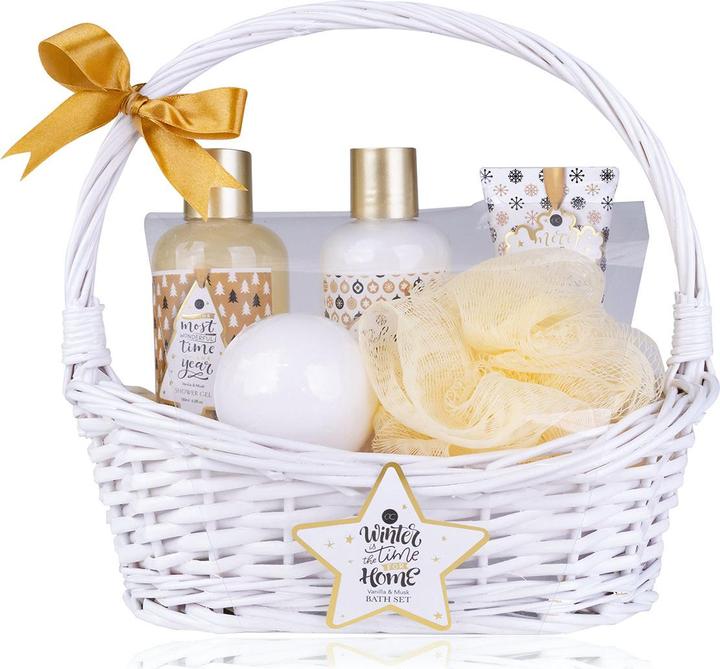 Image du produit Accentra Set de bain WINTER MAGIC dans une corbeille cadeau, comprenant 180ml de gel douche, 180ml de lotion (Set soin du corps, Set soin capillaire)