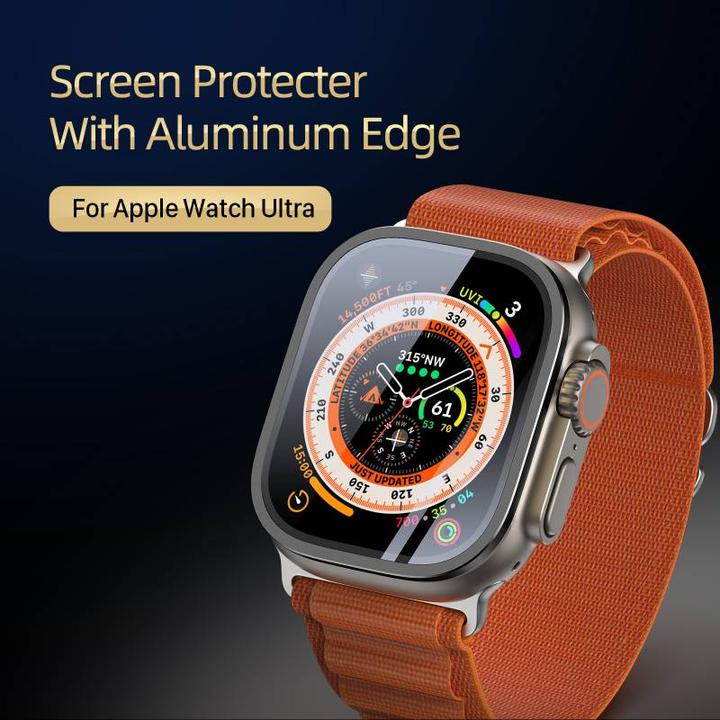 Immagine prodotto Dux Ducis Vetro temperato Flas con cornice in alluminio per Apple Watch Ultra 49 mm - nero