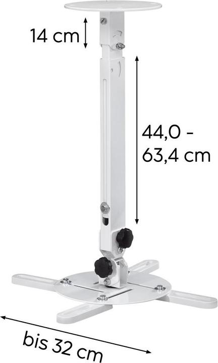 Produktbild Hama Beamerhalterung, schwenkbar, höhenverstellbar, Decke und Wand, bis 15 kg (Decke, Wand)