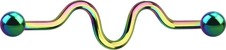Immagine prodotto Star Piercing Barbell colorato a zig zag con due palline (senza ottone)