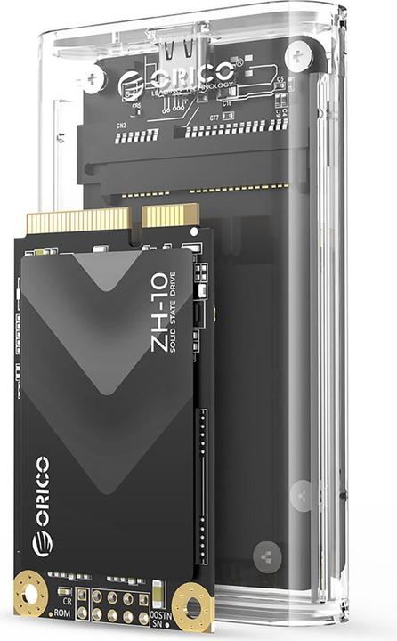 Actual product image Orico Other Computer Accessory TC10-MS MSATA USB-C 3.2 5Gb/s Disk Cartridge - Transparent (M.2 2230)
