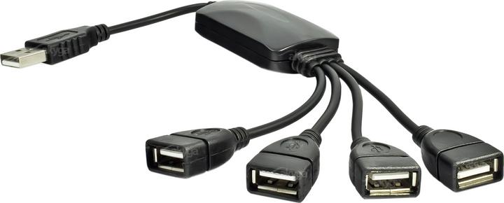 Actual product image Akyga Hub USB 2.0 AK-AD-13 4 porty czarn (USB-A, 4 Ports)
