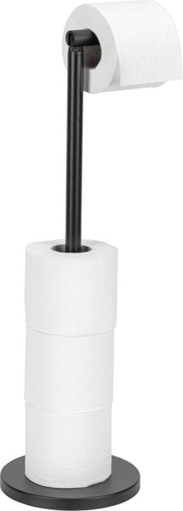 Immagine prodotto Wenko Porta rotolo di carta igienica 2 in 1 nero con porta rotolo di carta igienica, salva-spazio