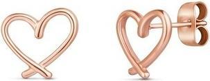 Vuch Emery Rose Gold Heart Minimalist Bronze Earrings