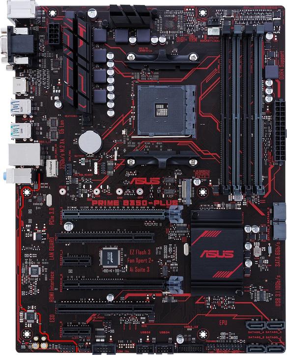 Actual product image ASUS Prime B350-Plus (AM4, AMD B350, ATX)