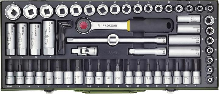 Proxxon Super-Kompaktsatz mit Ratsche, 65-teilig (3/8")