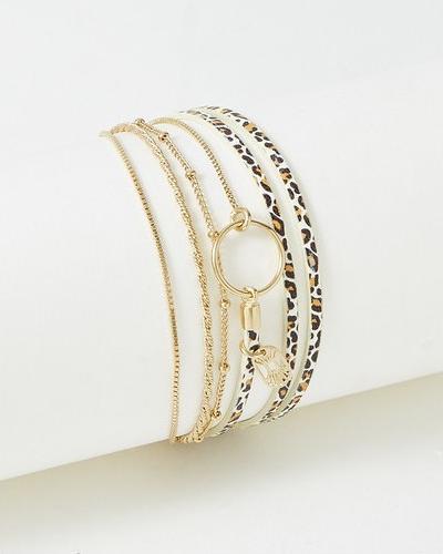 Immagine prodotto Flowers Forzoé Bracciale Clover - Piastra In Ottone - Vera Pelle (Piastra in ottone)