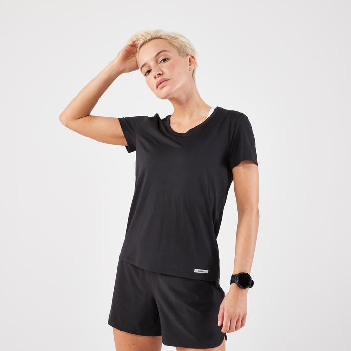 Actual product image Kalenji Women's breathable short-sleeved running shirt - Run 100 black (5XL)