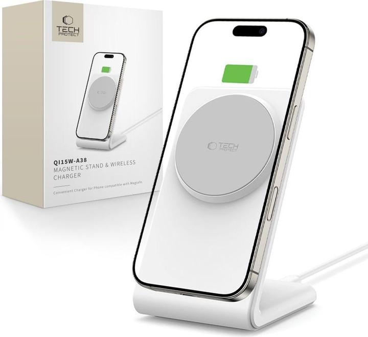 Produktbild Tech-Protect QI15W-A38 MagSafe Wireless Charger - White (15 W)