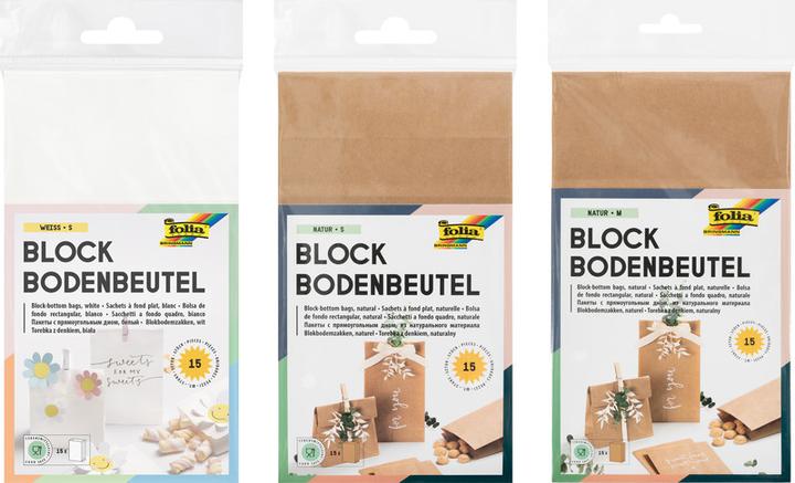 Produktbild Folia Blockbodenbeutel Nature (Geschenktüte, 15 x)