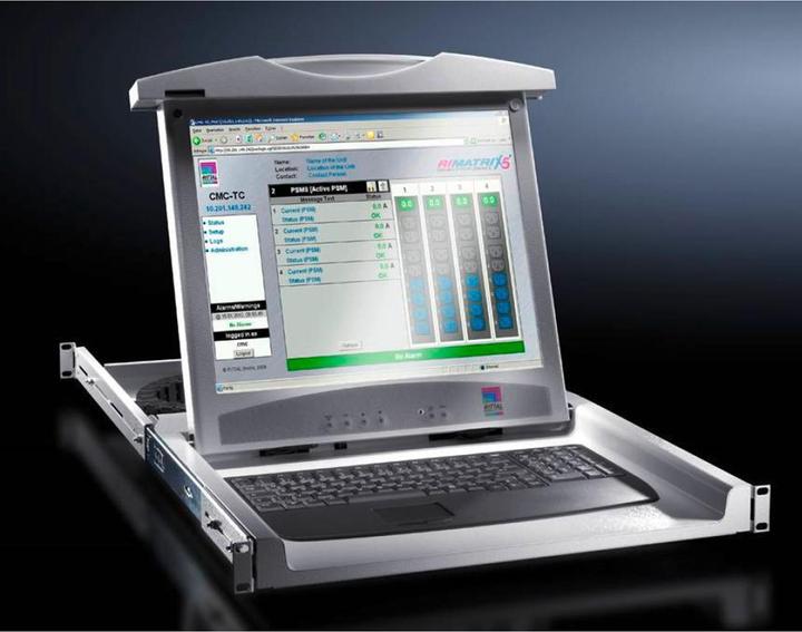 Actual product image Rittal Monitor keyboard unit 1U RAL7035