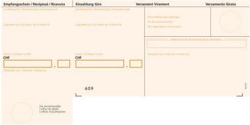 Image du produit BüroLine Bulletin de versement BESR Paiement Orange Bank (500 x)