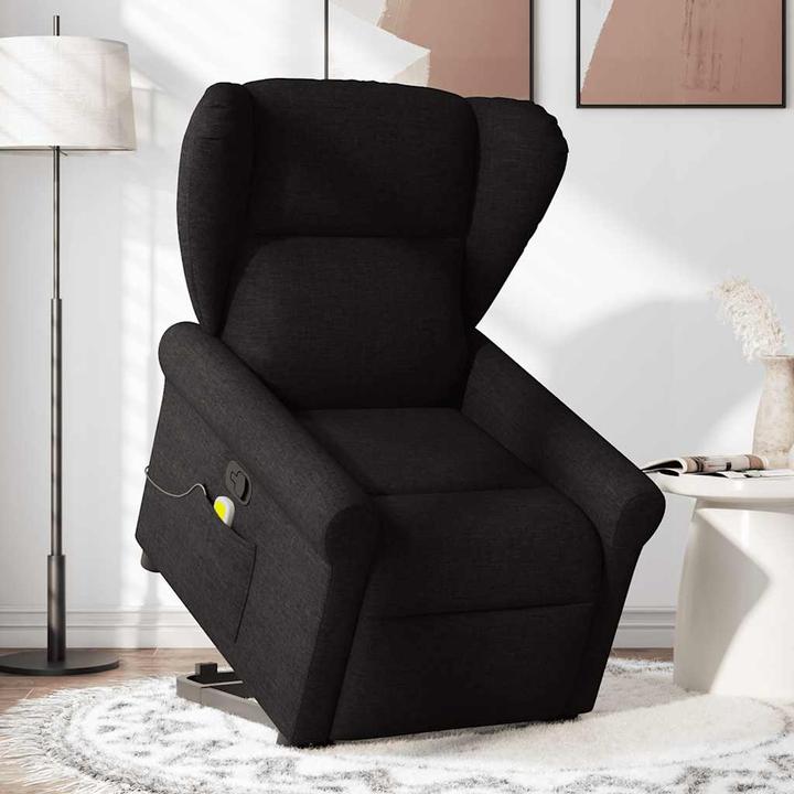Actual product image VidaXL Massage chair with stand-up aid black fabric