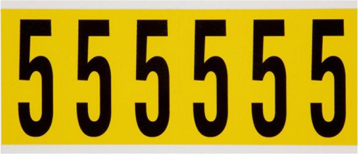 Immagine prodotto Brady 3450-5, B-499, tessuto in nylon, numero 5, nero su giallo, 38 x 89 mm, altezza carattere 75 mm(25