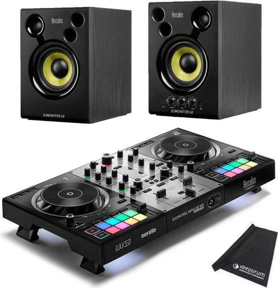 Hercules DJ Controller Inpulse 500 Silver Edition mit DJMonitor 42 Boxen
