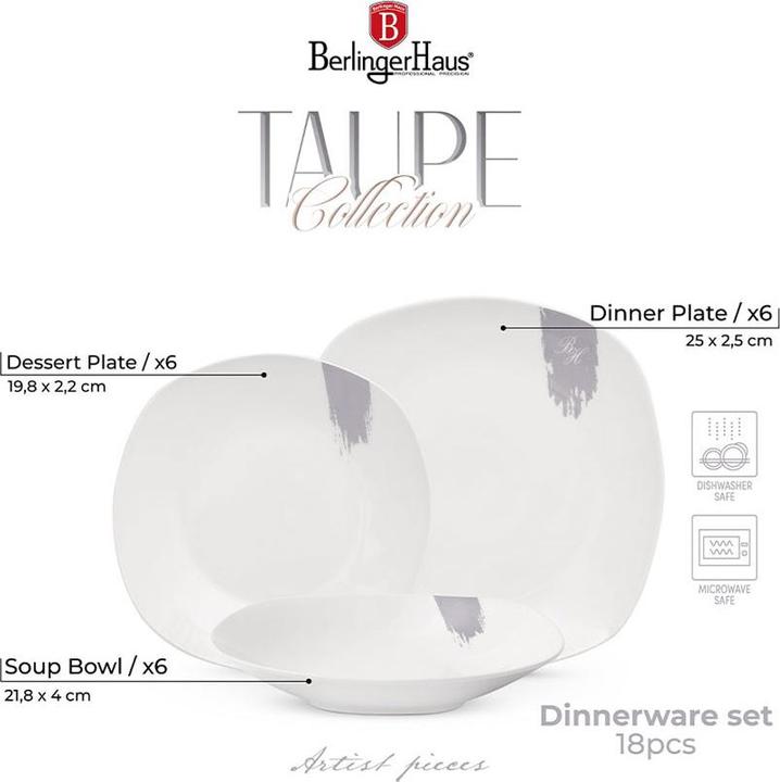 Image du produit BerlingerHaus Haus 18-teiliges Tellerset Taupe Collection (18 x)