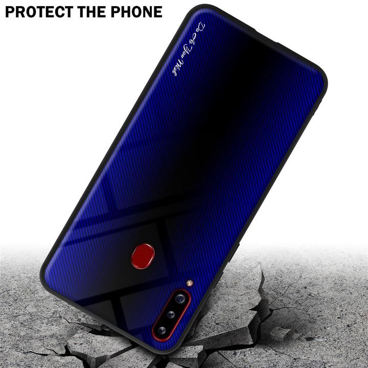 Productafbeelding Cadorabo TPU gestreepte glasplaat (Samsung Galaxy A20)
