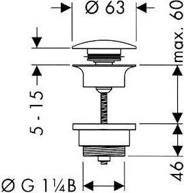 Produktbild Keuco Ablaufgarnitur Push-Open 1 1/4Zollxd= 63mm vc