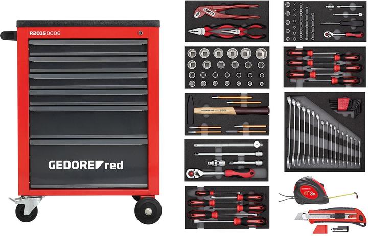 Produktbild Gedore red R21560001 Werkzeugsatz im Werkstattwagen MECHANIC rot 119-teilig (119 x)
