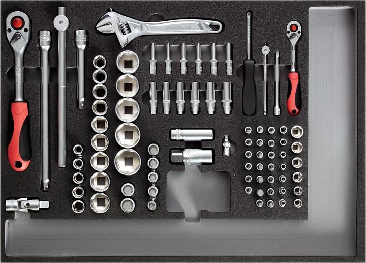 Actual product image Gedore Red red R22350000 Socket spanner set 1/4"+1/2" CT module 84 pieces