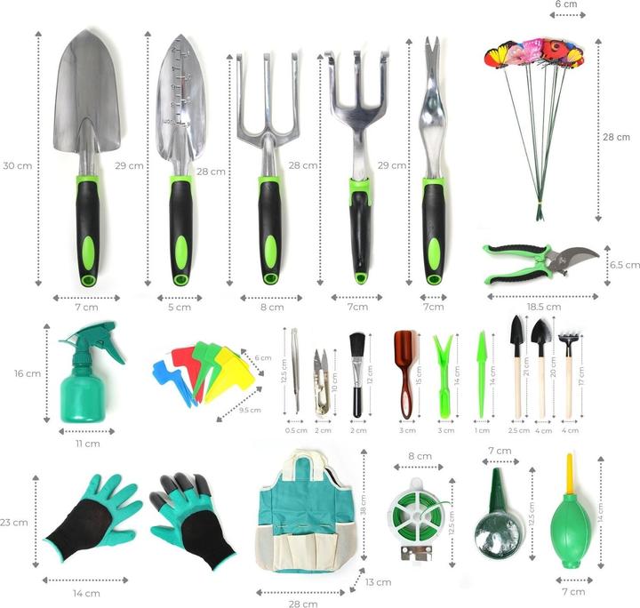 Immagine prodotto Hermex Set di attrezzi da giardino da 41 pezzi con borsa Cura del giardino Attrezzi da giardino