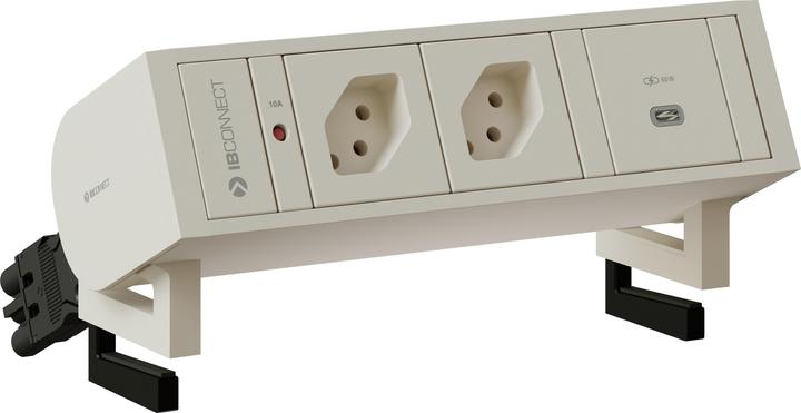 IB Connect SUPRA Steckdoseneinheit weiss 2x Typ 13 1x USB-C 60W (2 x, USB-C, Typ 13, 0.30 m)