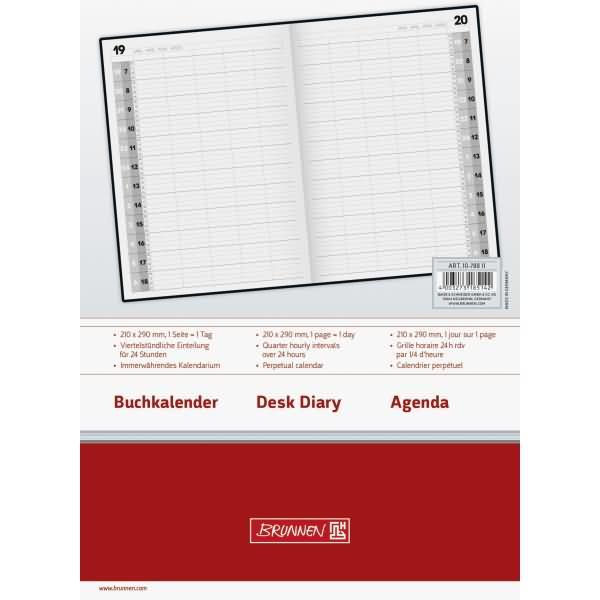 Immagine prodotto Agenda di servizio 24 21x29cm 1 giorno/pagina copertina in foglio di schiuma nero (210 x 290 mm, Tedesco, Francese, Italiano, Inglese)