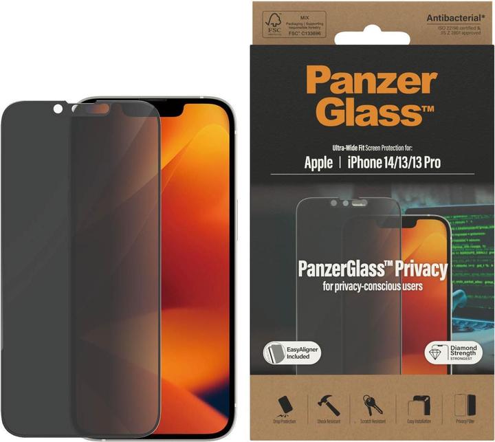 PanzerGlass Ultra-Wide Fit Privacy (1 Piece, Apple iPhone 13, Apple iPhone 13 Pro, Apple iPhone 14)