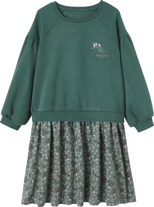 Vertbaudet Mädchen Kleid mit Materialmix (92)