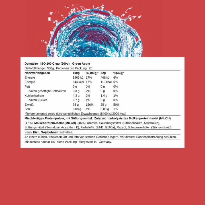 Actual product image Dymatize ISO100 Clear Whey (Green apple, 1 pcs., 900 g)