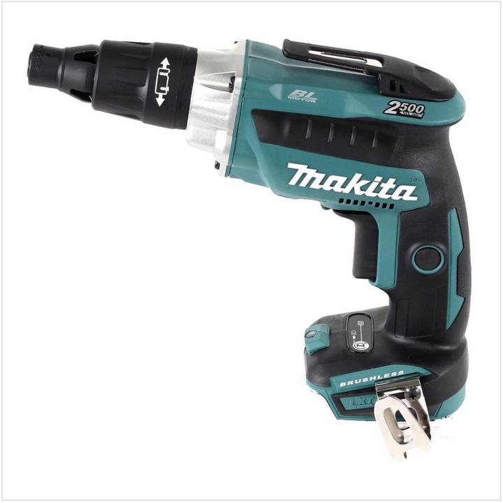 Actual product image Makita DFS 251 RTJ Battery Drywall Screwdriver 18V Brushless + 2x Battery 5,0Ah + Charger + Makpac (Rechargeable battery operated)