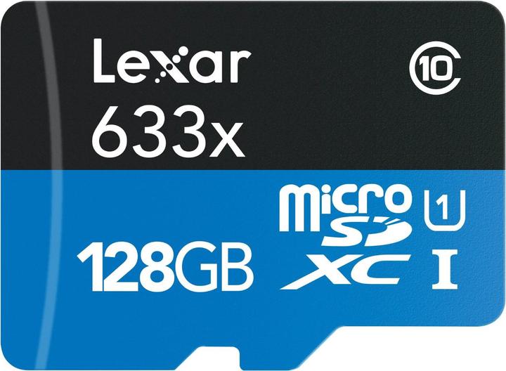 Lexar microSDXC 633x UHS-I with SD Adapter (128 GB, microSDXC, U1, UHS-I)